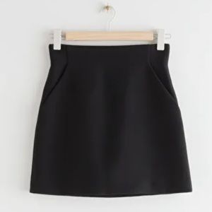 & Other Stories A-line Black Mini Skirt with Pockets
